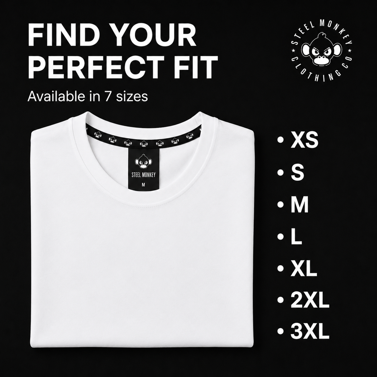 Steel Monkey - Men's Signature Tee — White