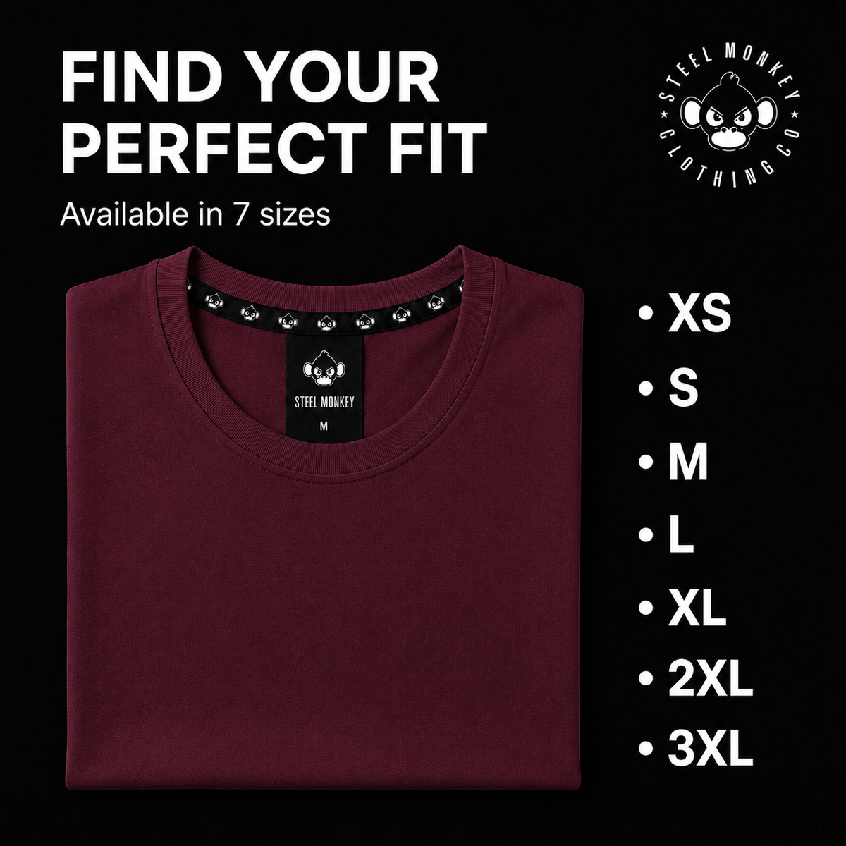 Steel Monkey - Men's Prestige Tee — Burgundy