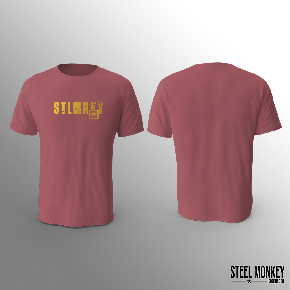 Mens T-Shirt - Dusty Pink - Gold Ombre