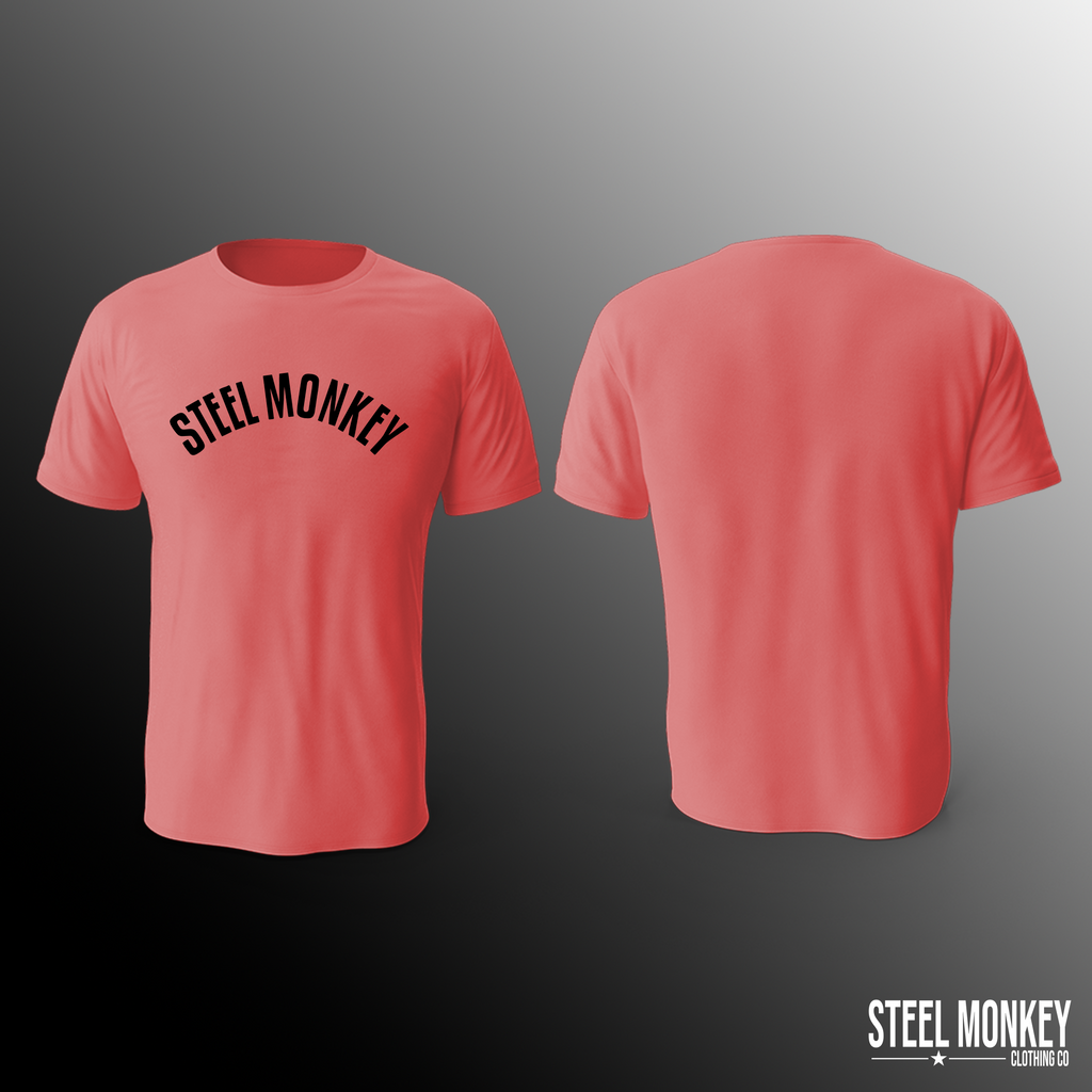 Mens T-Shirt - Dusty Pink - Steel Monkey - Black