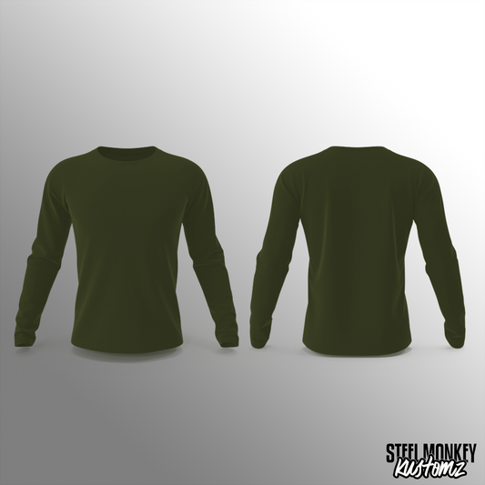 Unisex Long Sleeves - Blank - Olive Green