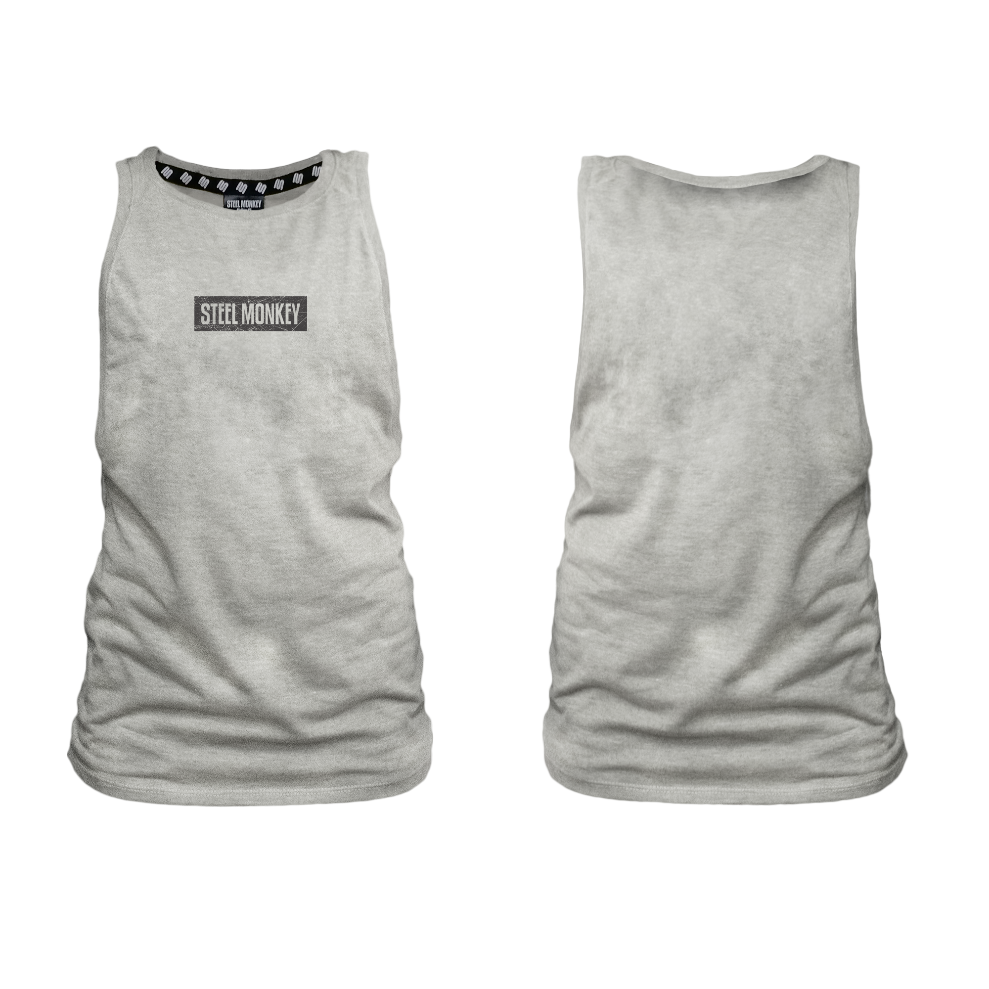 Ladies Muscle Tank - Grey - Minimalistic - Black