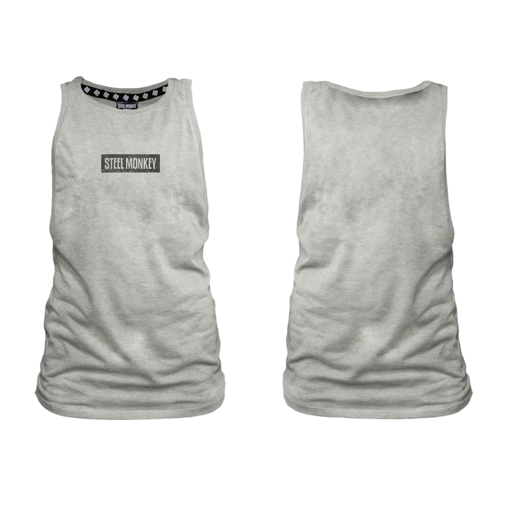 Ladies Muscle Tank - Grey - Minimalistic - Black