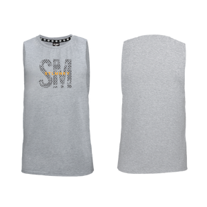 Mens Muscle Tank - Grey - Big SM - Orange