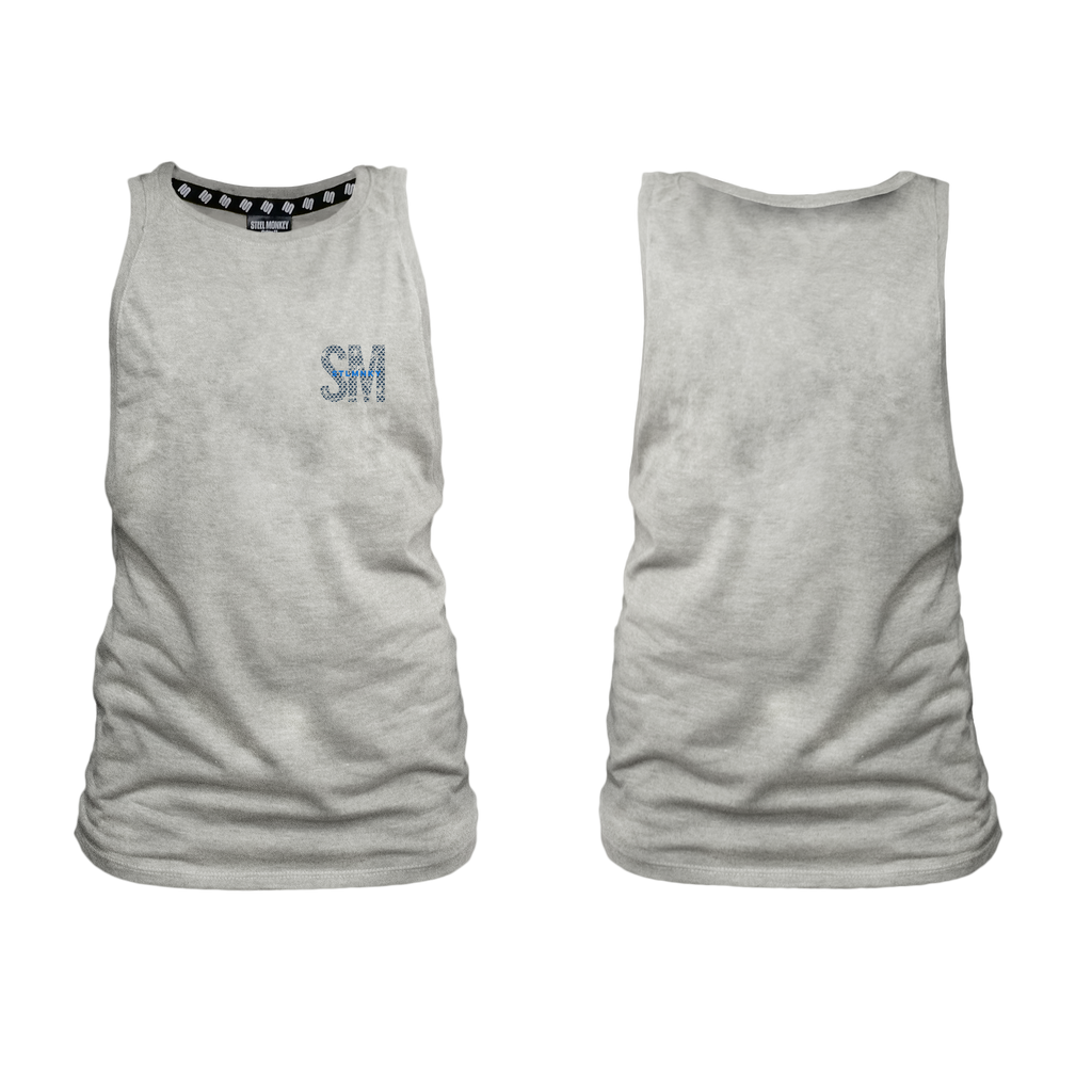 Ladies Muscle Tank - Grey - SM Small - Blue