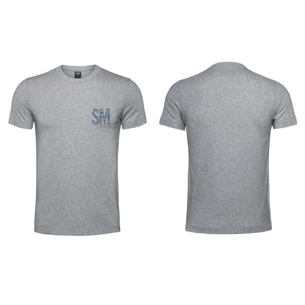 Mens T-Shirt - Grey - Small - SM Blue