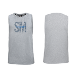 Mens Muscle Tank - Grey - Big SM - Blue