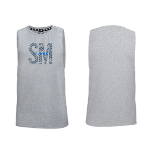 Mens Muscle Tank - Grey - Big SM - Blue