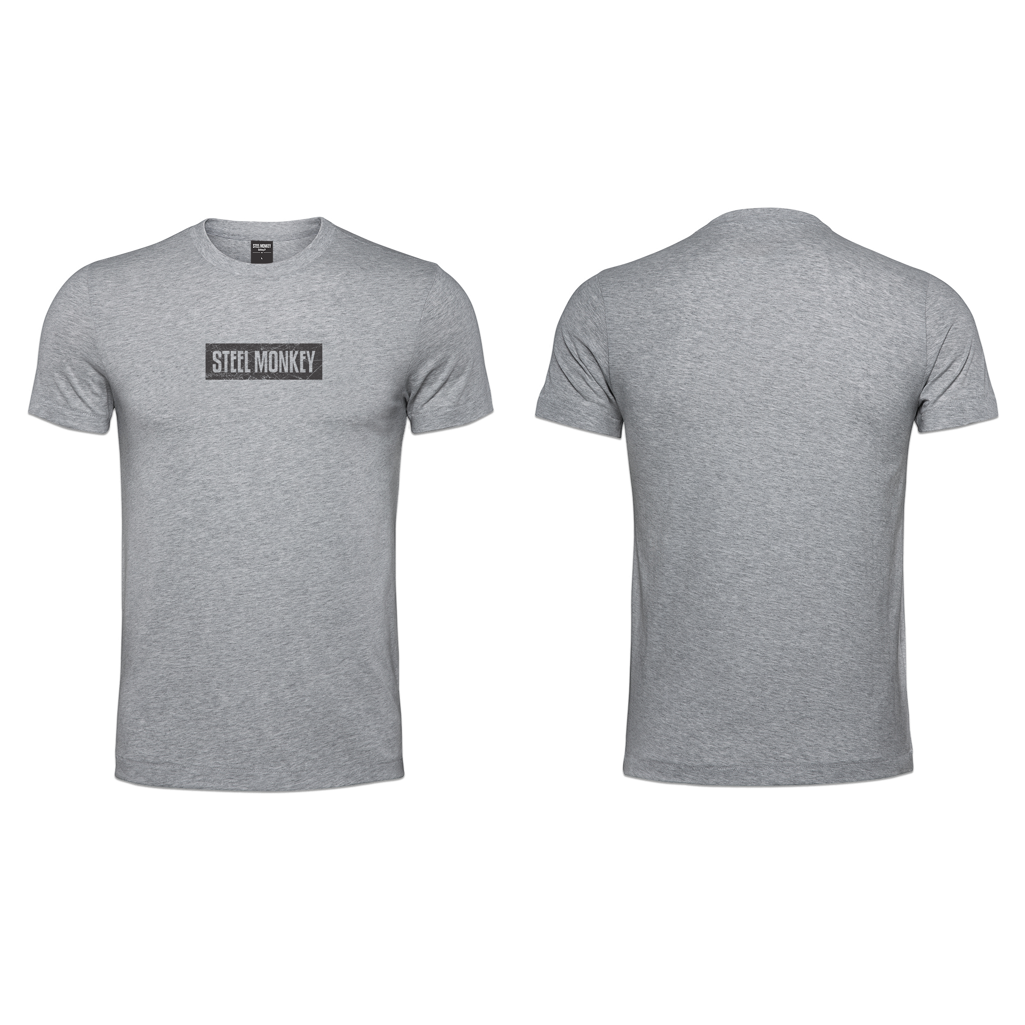 Mens T-Shirt - Grey - Minimalistic - Black