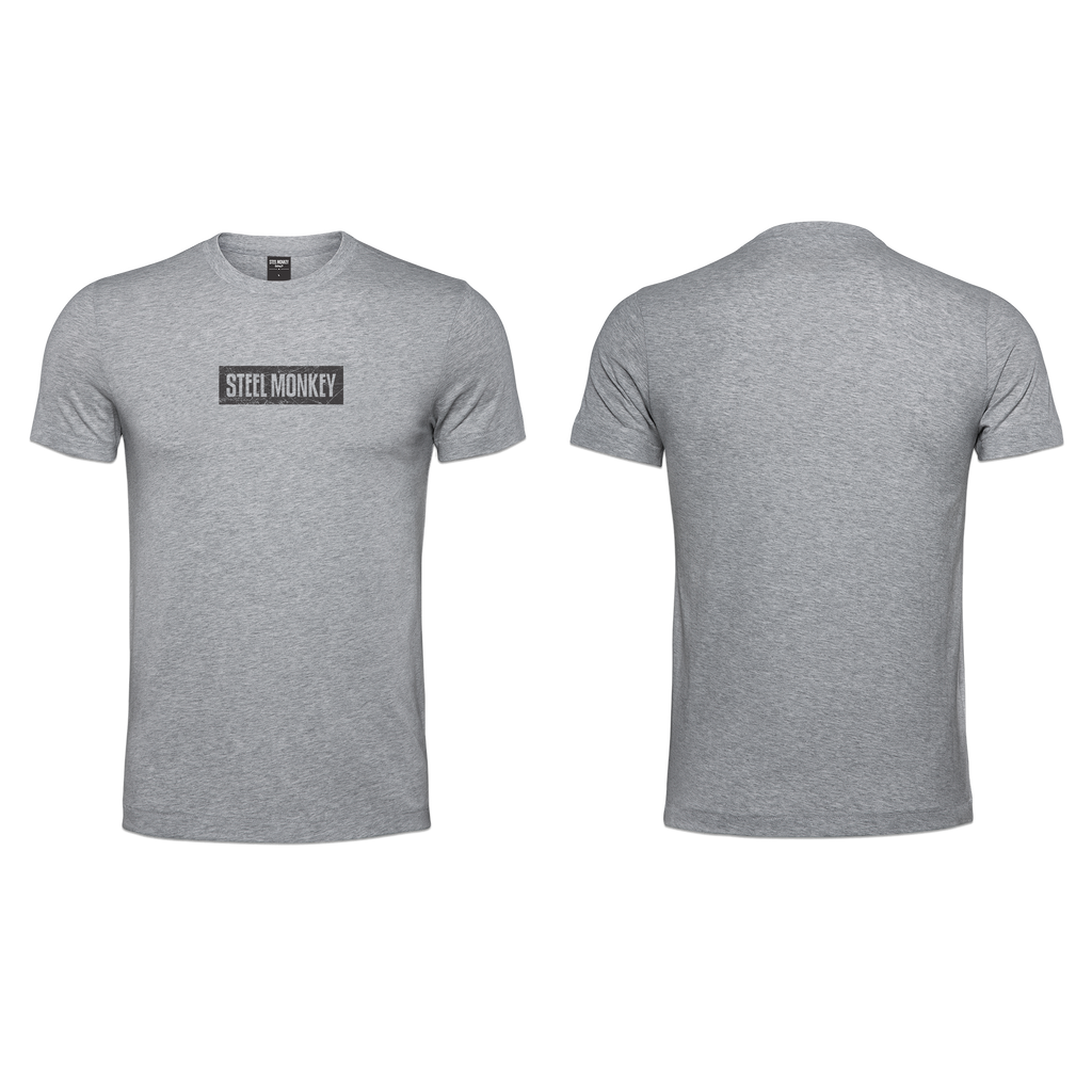 Mens T-Shirt - Grey - Minimalistic - Black