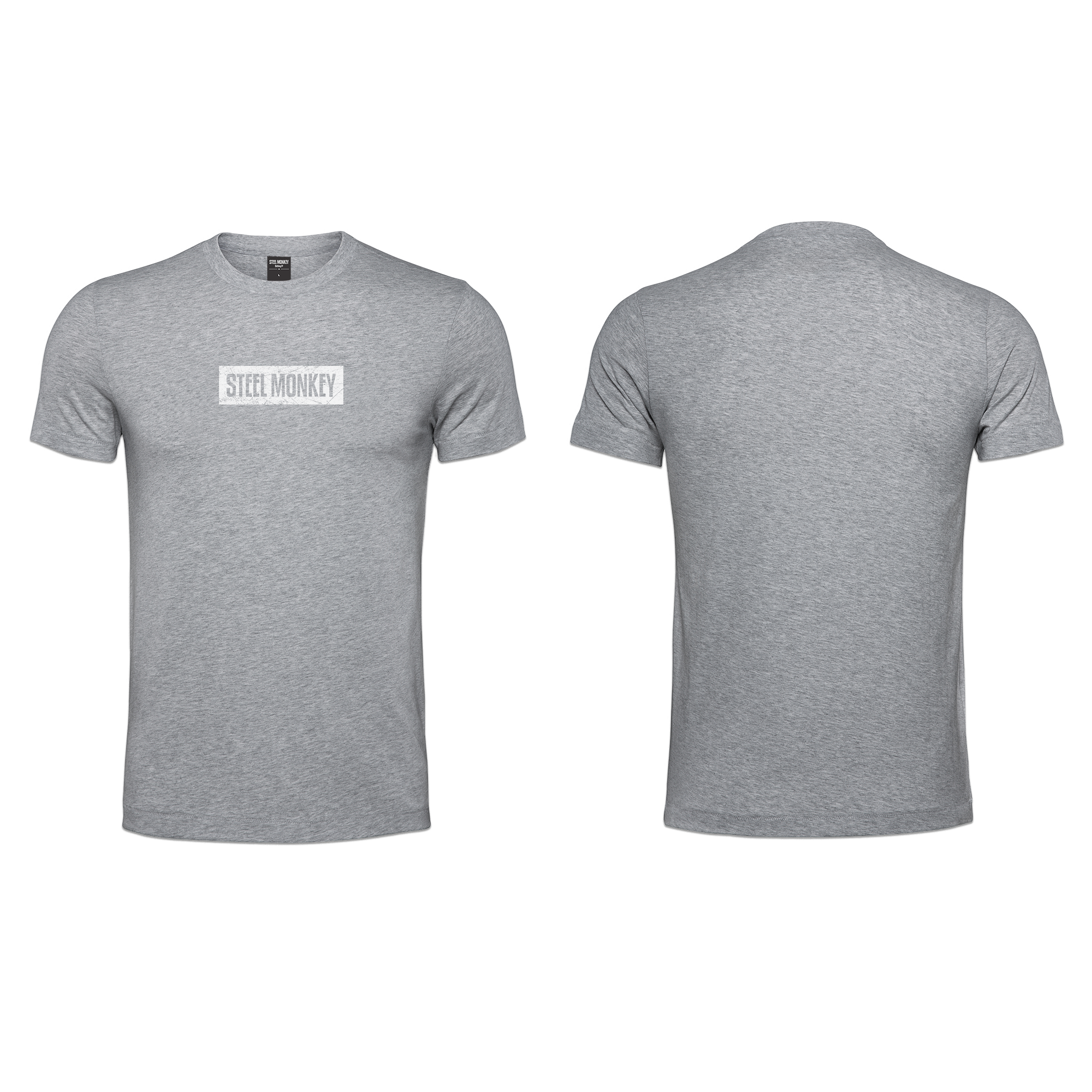 Mens T-Shirt - Grey - Minimalistic - White