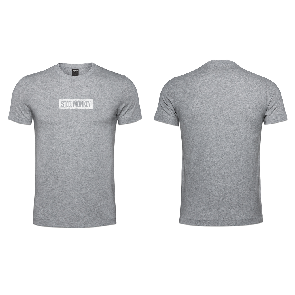 Mens T-Shirt - Grey - Minimalistic - White