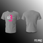 Ladies - T-Shirt - Grey - 3,2,1 GO - Hot Pink