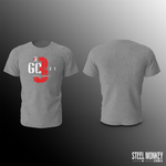 Mens T-Shirt - Grey - 3,2,1 GO - Red