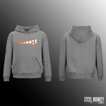 Mens Classic Hoodie - Grey Fleece - Orange & White