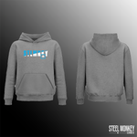 Mens Classic Hoodie - Grey Fleece - Blue & White