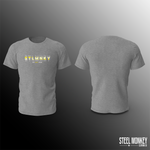 Mens - T-Shirt - Grey - 3D Design - Yellow