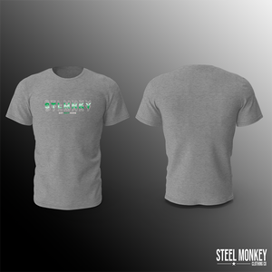 Mens - T-Shirt - Grey - 3D Design - Green