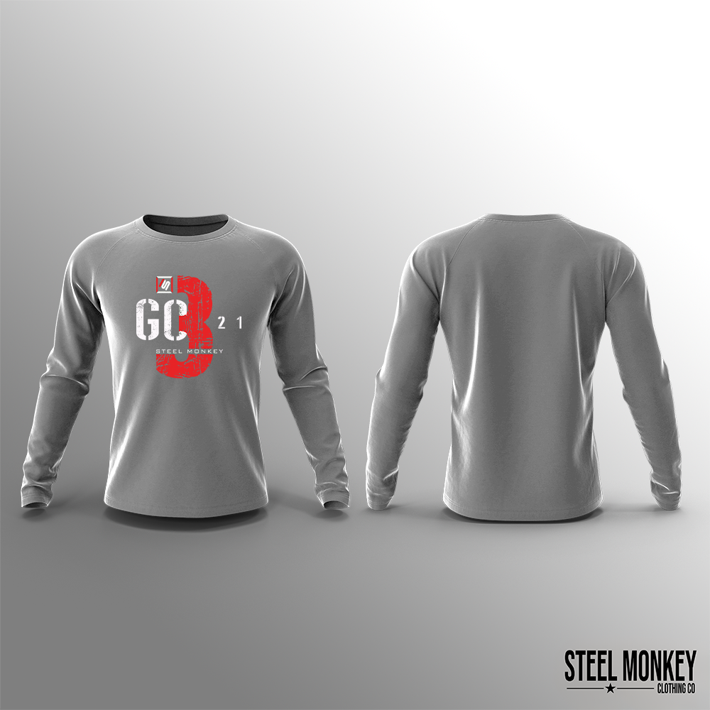 Unisex Long Sleeve - Grey - 3,2,1 Go - Red