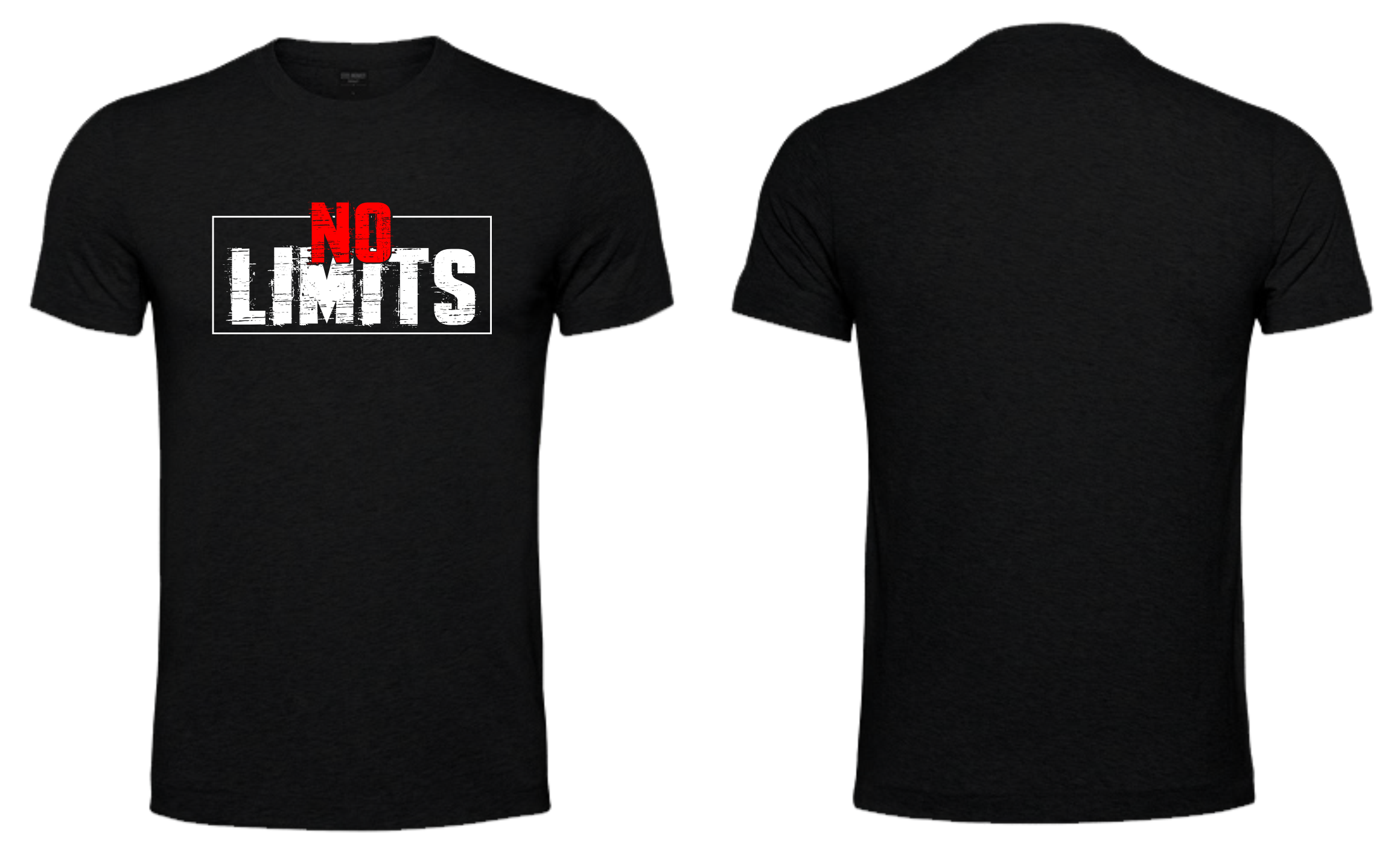 Mens Oversized Tee - No Limits - Black