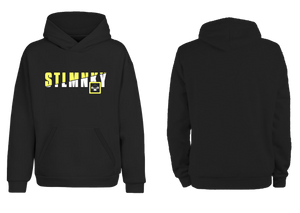 Mens Classic Hoodie - Black Fleece - Yellow & White