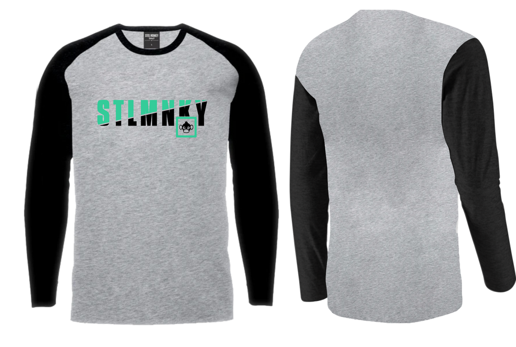 Unisex Classic Long Sleeve - Grey & Black - Turquoise & Black