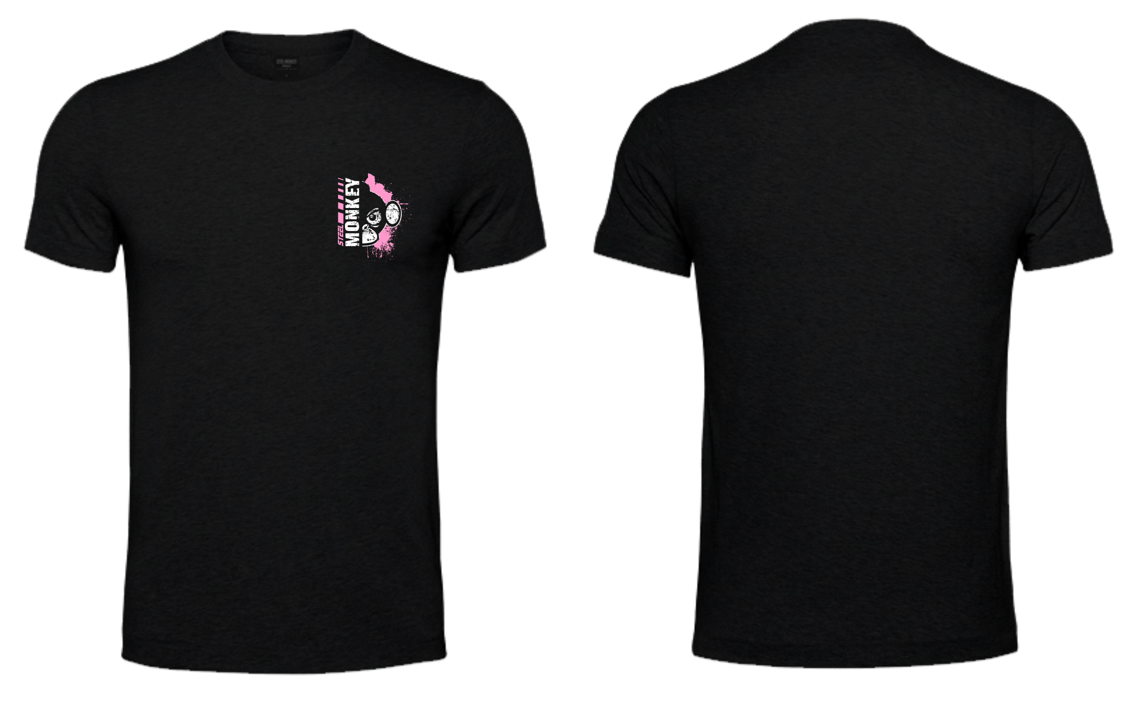 Ladies T-Shirt - Black - Fusion - Pink & White