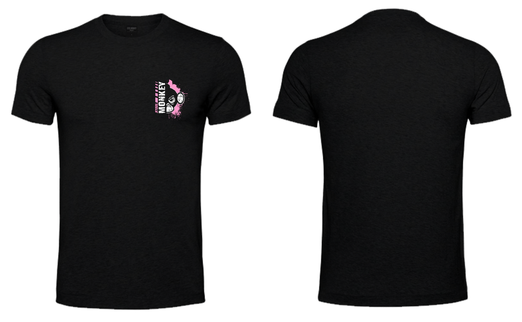 Ladies T-Shirt - Black - Fusion - Pink & White