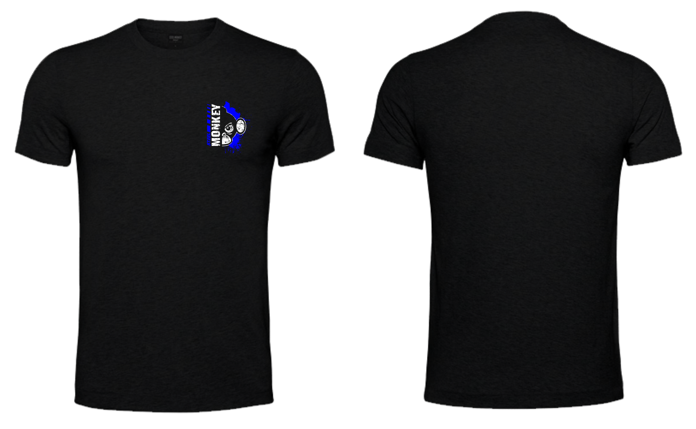 Fusion Mens T-Shirts - Black - Blue & White - Pocket