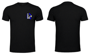 Fusion Mens T-Shirts - Black - Blue & White - Pocket