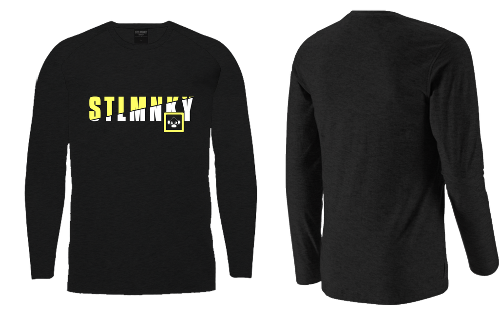 Unisex Classic Long Sleeve - Black Cotton - Yellow & White