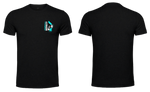 Ladies T-Shirt - Black - Fusion - Turquoise Blue & White