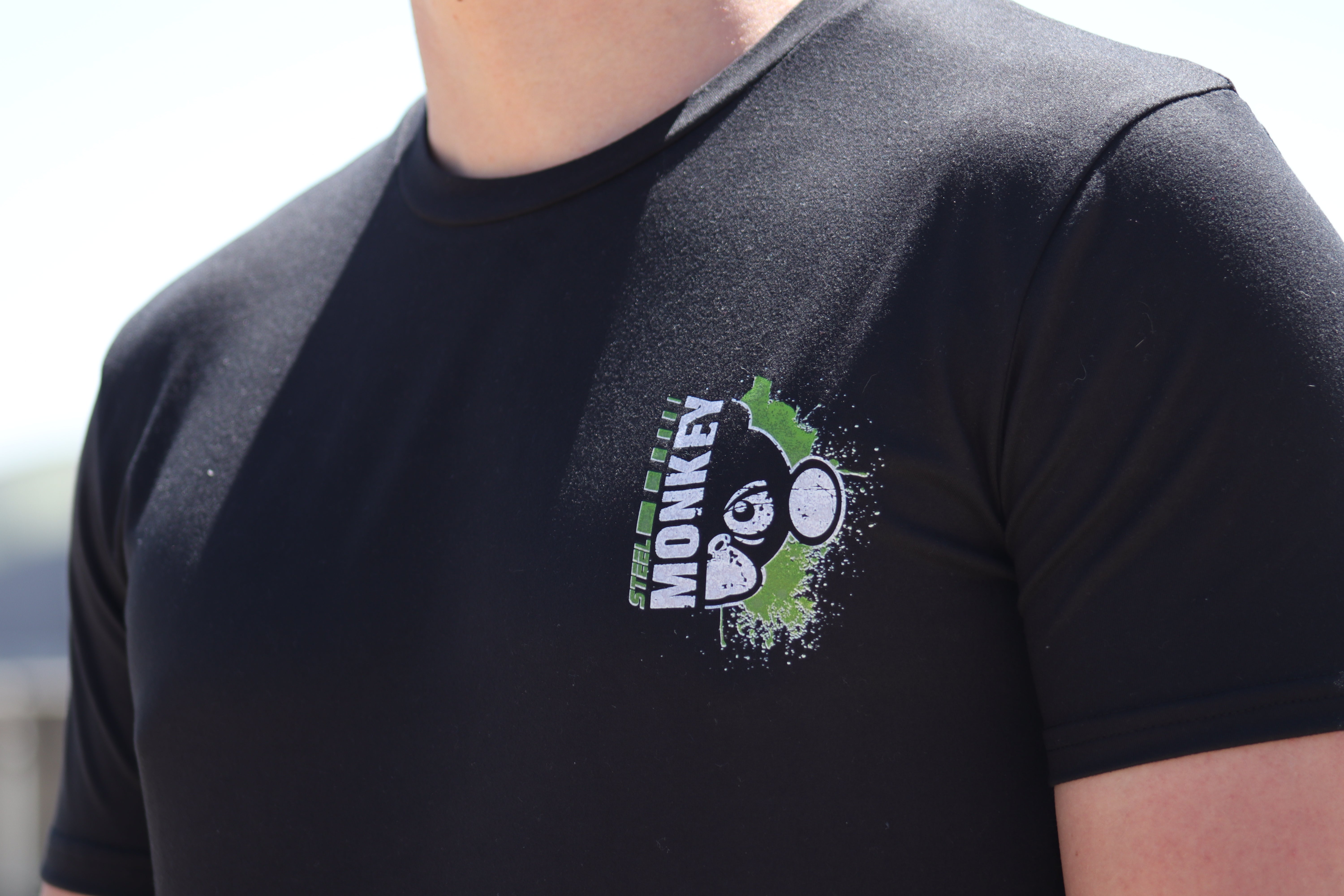 Fusion Mens T-Shirts - Black - Green & White - Pocket