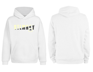 Ladies Classic Hoodie - White Fleece - Pale Yellow & Grey