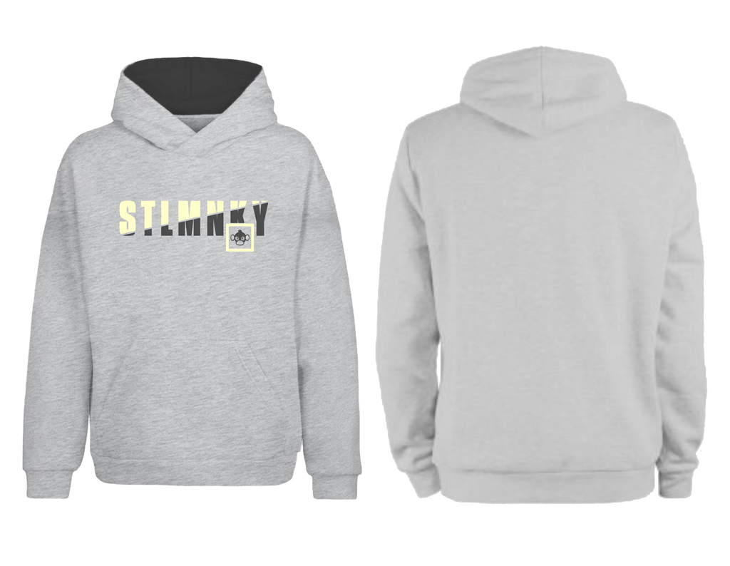 Ladies Classic Hoodie - Grey Fleece - Pale Yellow & Grey