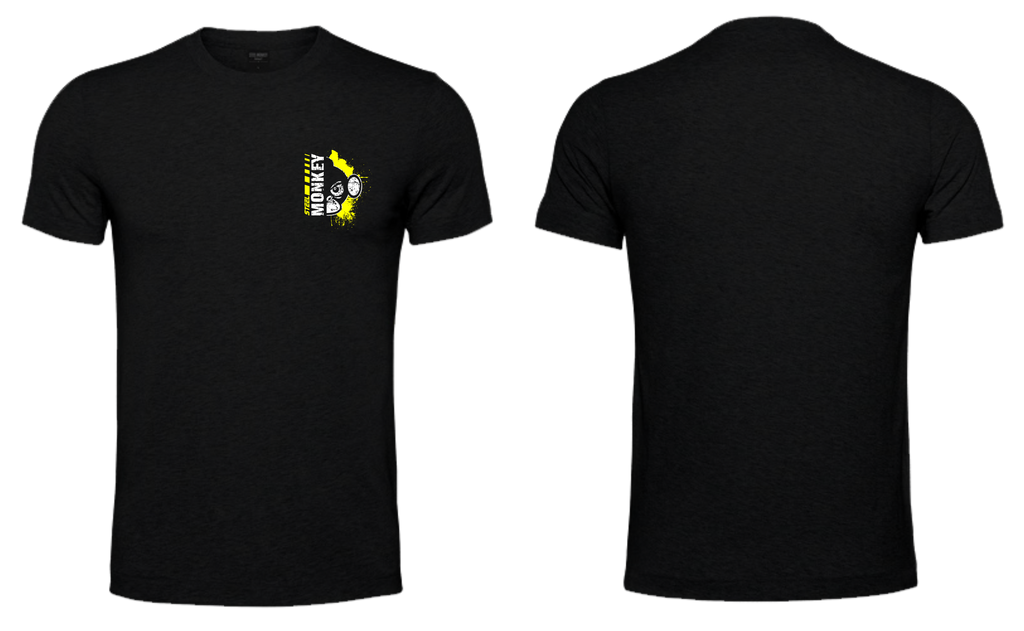 Fusion Mens T-Shirts - Black - Yellow & White - Pocket