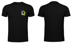 Fusion Mens T-Shirts - Black - Yellow & White - Pocket