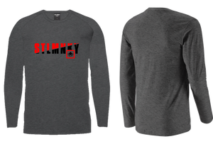 Unisex Classic Long Sleeve - Charcoal Melange - Black & Red