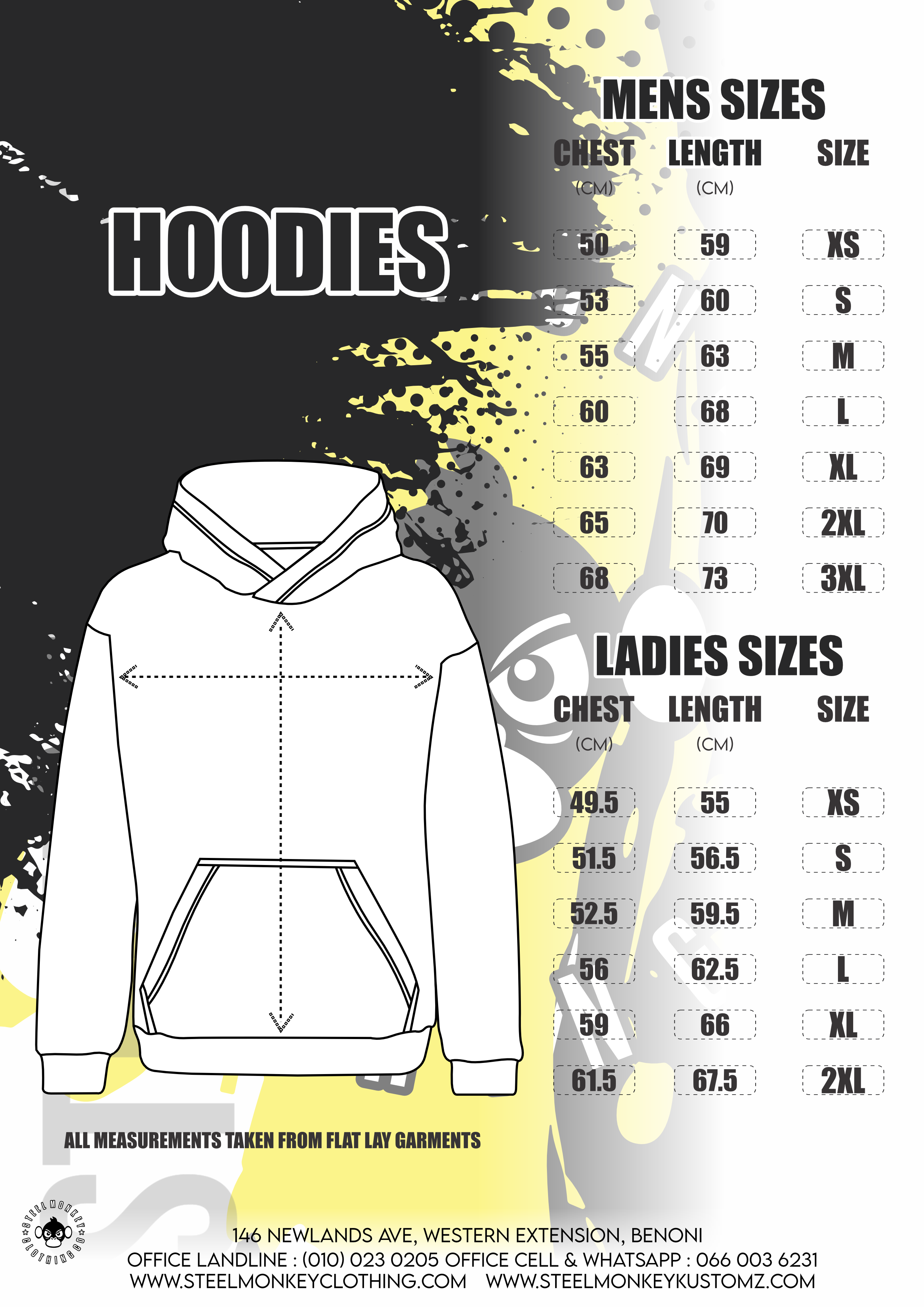 Mens Hoodie - SM Design - Black & Grey Fleece