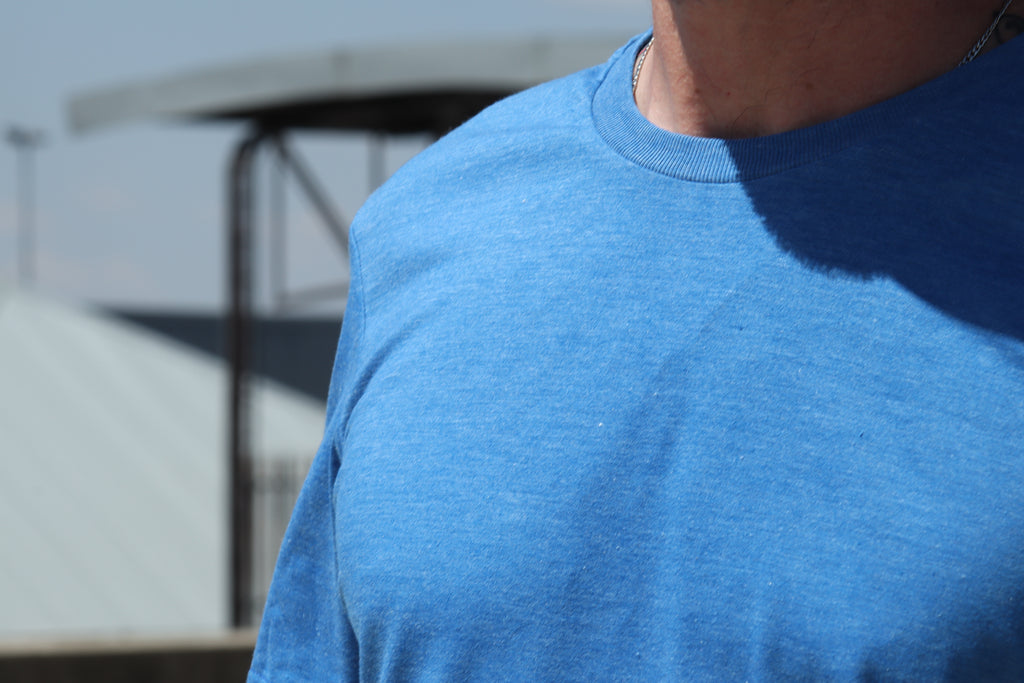 Mens T-Shirt - Blank - Blue - Melange