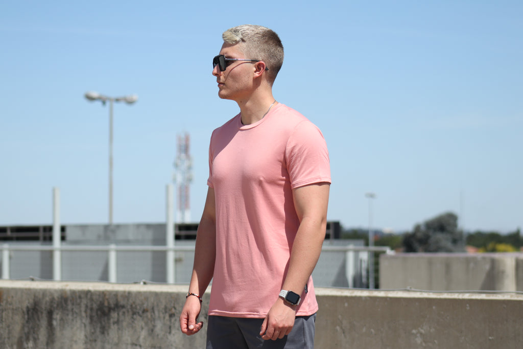 Mens T-Shirt - Blank - Dusty Pink - Spandex