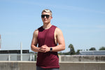 Mens Muscle Tank - Blank - Burgundy Spandex