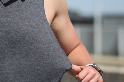 Mens Muscle Tank -  Blank - Charcoal Melange