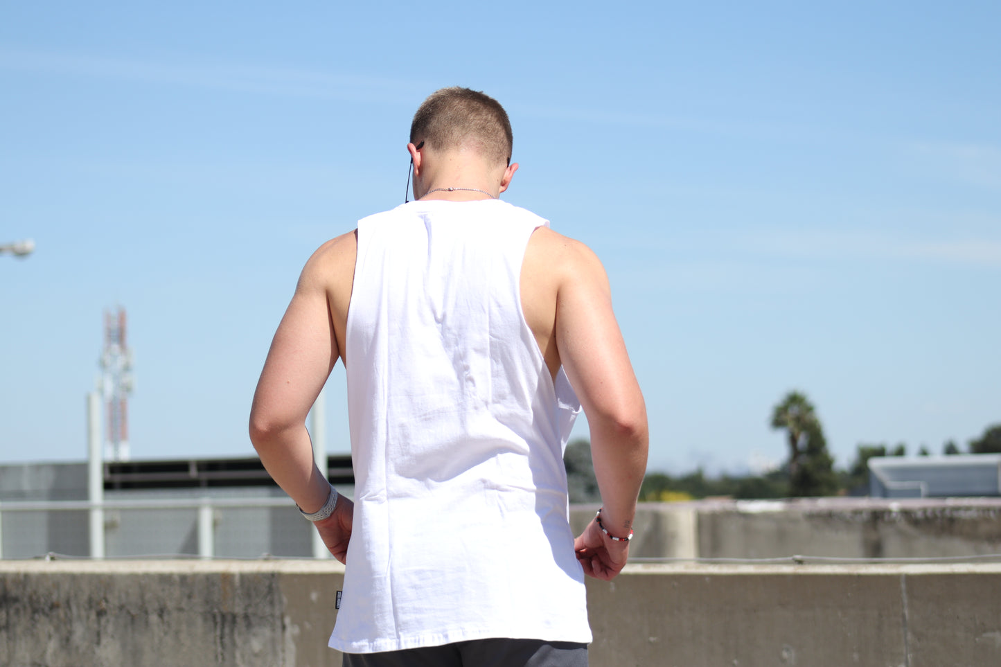 Mens Muscle Tank - Blank - White Cotton