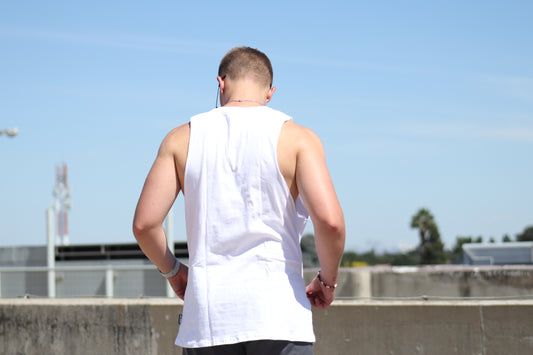 Mens Muscle Tank - Blank - White Cotton