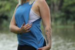 Ladies Muscle Tank - Blank -  Blue Melange