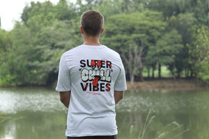 Mens T-Shirt - White - Super Chill Vibes Long Sleeved