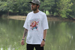 Mens T-Shirt - White - Rolling Into The Sweet Life Oversized Tee