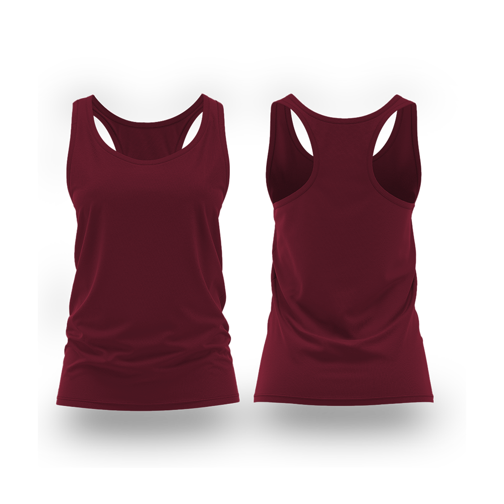 Ladies Straight Cut Vest - Blank - Burgundy Brushed Spandex