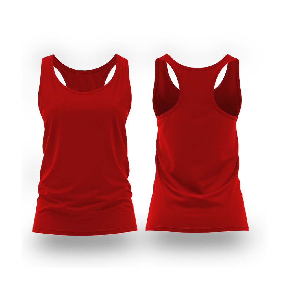 Ladies Straight Cut Vest - Blank - Red Brushed Spandex